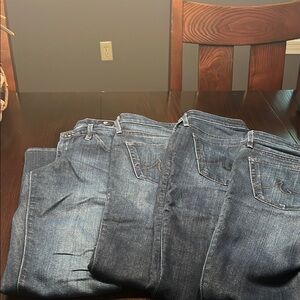 4 pairs Ag Adriano Goldschmied Blue Straight Jeans